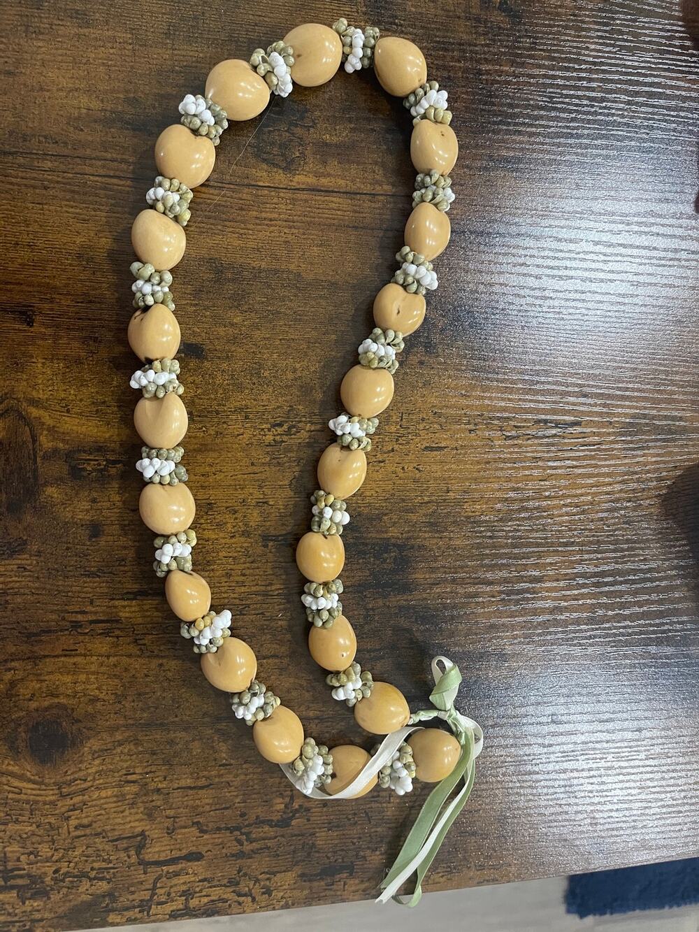 Hawaiian Kukui Nut and Shell necklace.